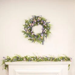 Artificial Spring Purple Florals Wreath 14 Artificial Spring Purple Florals Wreath -Home Luxe Studio 30901250 alt05