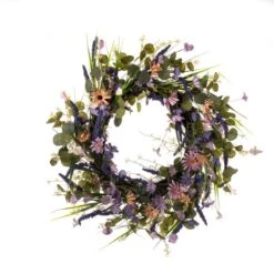 Artificial Spring Purple Florals Wreath 15 Artificial Spring Purple Florals Wreath -Home Luxe Studio 30901250 alt06