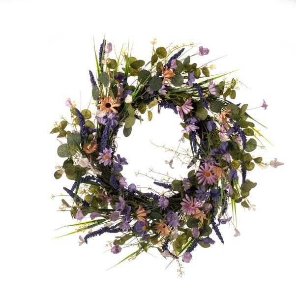 Artificial Spring Purple Florals Wreath 9 Artificial Spring Purple Florals Wreath - Image 7