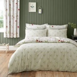 Penella Primrose Red Duvet Cover And Pillowcase Set 24 Penella Primrose Red Duvet Cover And Pillowcase Set -Home Luxe Studio 30902647 alt02