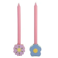 Set Of 2 Raspberry Blossom Flower Candlestick Holders -Home Luxe Studio 30903305 alt02