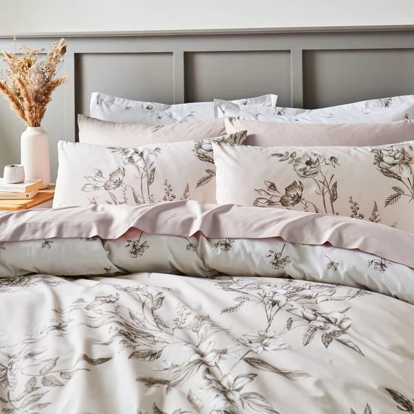 Bridget Etched Floral Natural Duvet Cover And Pillowcase Set 9 Bridget Etched Floral Natural Duvet Cover And Pillowcase Set - Image 7