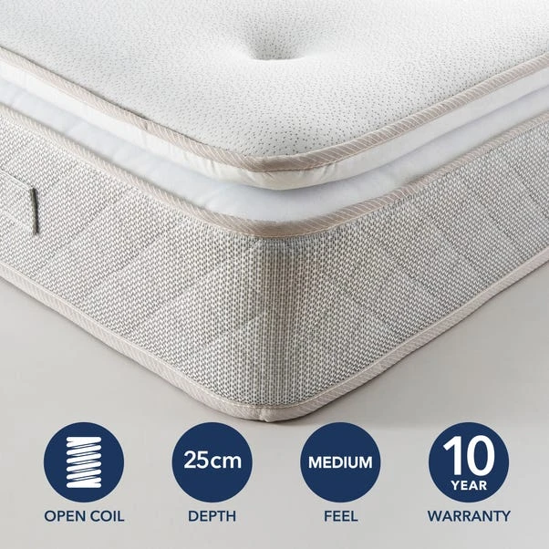 Fogarty Open Coil Memory Pillowtop Mattress And Divan Set, Faux Linen 14 Fogarty Open Coil Memory Pillowtop Mattress And Divan Set, Faux Linen - Image 12