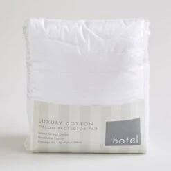 Hotel Pack Of 2 Luxury Cotton Anti Allergy Pillow Protectors 13 Hotel Pack Of 2 Luxury Cotton Anti Allergy Pillow Protectors -Home Luxe Studio 30904846 alt06