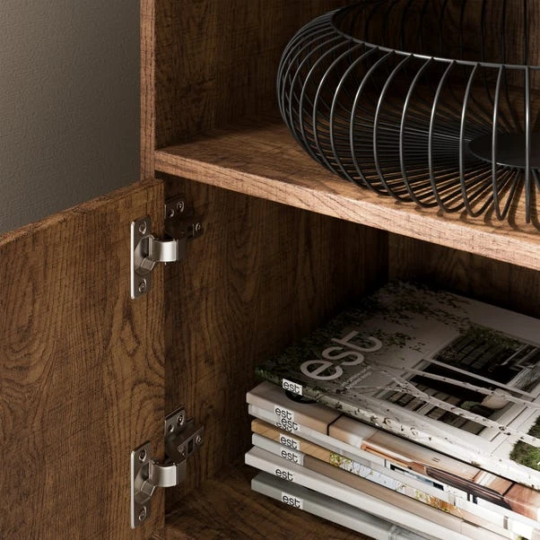 Freddie Low Bookcase, Rustic Wood Effect 5 Freddie Low Bookcase, Rustic Wood Effect - Image 3