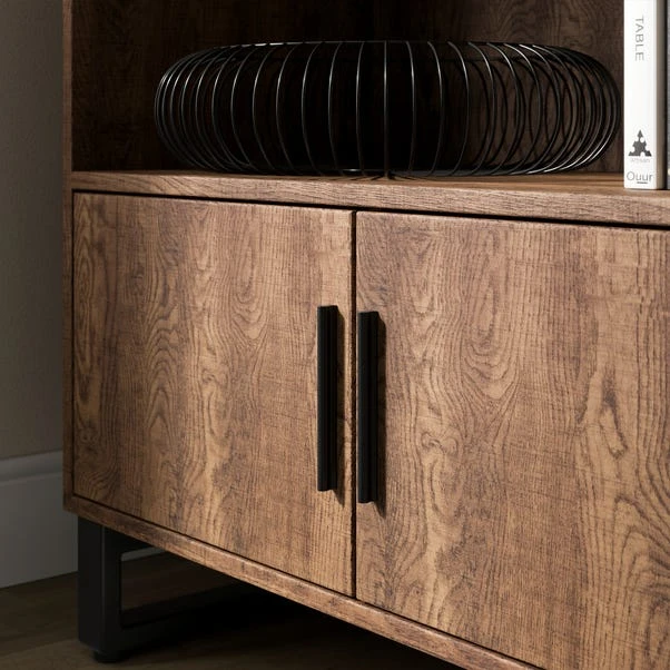 Freddie Low Bookcase, Rustic Wood Effect 6 Freddie Low Bookcase, Rustic Wood Effect - Image 4