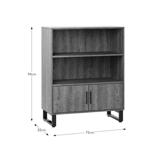 Freddie Low Bookcase, Rustic Wood Effect 10 Freddie Low Bookcase, Rustic Wood Effect - Image 8