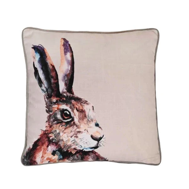 Meg Hawkins Hare Square Cushion With Wooden Buttons 3 Meg Hawkins Hare Square Cushion With Wooden Buttons