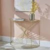 Liberty Glass And Gold Half Moon Console Table -Home Luxe Studio 30907237