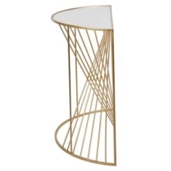 Liberty Glass And Gold Half Moon Console Table -Home Luxe Studio 30907237 alt02