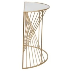 Liberty Glass And Gold Half Moon Console Table -Home Luxe Studio 30907237 alt03