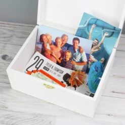 Personalised Fresh Botanical White Wooden Memory Box 12 Personalised Fresh Botanical White Wooden Memory Box -Home Luxe Studio 30908446 alt04