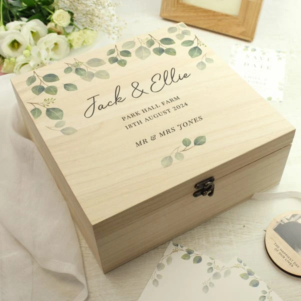 Personalised Botanical Wooden Memory Box 3 Personalised Botanical Wooden Memory Box