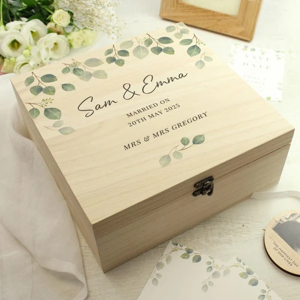Personalised Botanical Wooden Memory Box 5 Personalised Botanical Wooden Memory Box - Image 3