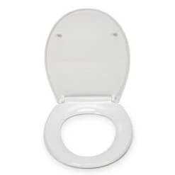 Croydex Corvo White Stick-n-Lock Oval Toilet Seat 10 Croydex Corvo White Stick-n-Lock Oval Toilet Seat -Home Luxe Studio 30908778 alt02