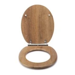 Croydex Ontario Teak Effect Flexi Fix Oval Toilet Seat -Home Luxe Studio 30908842 alt02