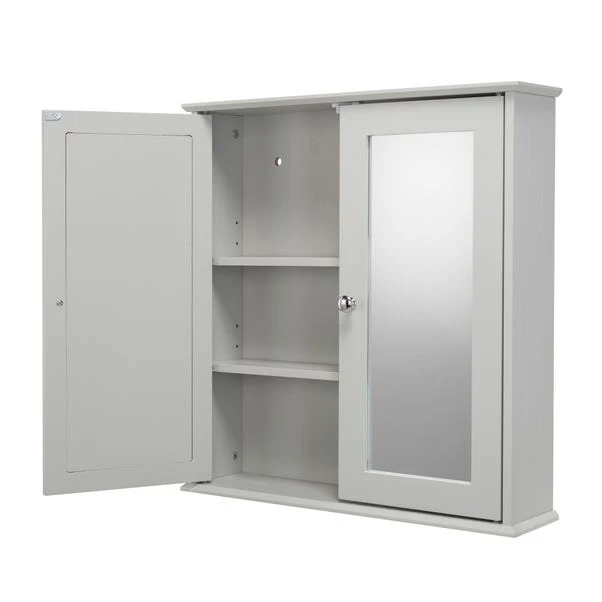 FlexiFix Ashby Wooden Double Door Cabinet, Grey 6 FlexiFix Ashby Wooden Double Door Cabinet, Grey - Image 4