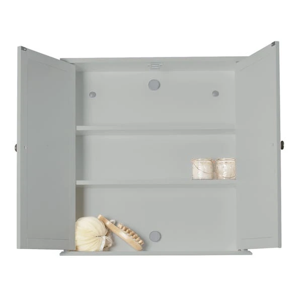 FlexiFix Ashby Wooden Double Door Cabinet, Grey 7 FlexiFix Ashby Wooden Double Door Cabinet, Grey - Image 5