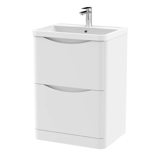 Lunar Floor Standing 2 Drawer Vanity Unit With Polymarble Basin 21 Lunar Floor Standing 2 Drawer Vanity Unit With Polymarble Basin - Image 19