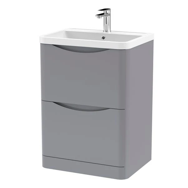 Lunar Floor Standing 2 Drawer Vanity Unit With Polymarble Basin 19 Lunar Floor Standing 2 Drawer Vanity Unit With Polymarble Basin - Image 17