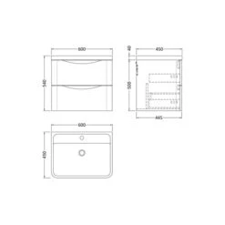 Lunar Wall Mounted 2 Drawer Vanity Unit With Polymarble Basin 37 Lunar Wall Mounted 2 Drawer Vanity Unit With Polymarble Basin -Home Luxe Studio 30910240 alt09