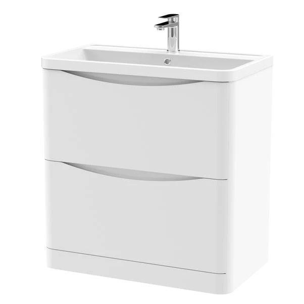 Lunar Floor Standing 2 Drawer Vanity Unit With Polymarble Basin 11 Lunar Floor Standing 2 Drawer Vanity Unit With Polymarble Basin - Image 9