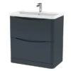 Lunar Floor Standing 2 Drawer Vanity Unit With Polymarble Basin 2 Lunar Floor Standing 2 Drawer Vanity Unit With Polymarble Basin -Home Luxe Studio 30910247