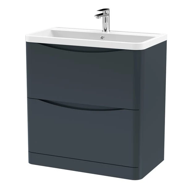 Lunar Floor Standing 2 Drawer Vanity Unit With Polymarble Basin 3 Lunar Floor Standing 2 Drawer Vanity Unit With Polymarble Basin