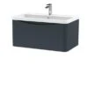Lunar Wall Mounted 1 Drawer Vanity Unit With Polymarble Basin -Home Luxe Studio 30910252