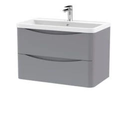 Lunar Wall Mounted 2 Drawer Vanity Unit With Polymarble Basin 28 Lunar Wall Mounted 2 Drawer Vanity Unit With Polymarble Basin -Home Luxe Studio 30910254