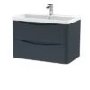 Lunar Wall Mounted 2 Drawer Vanity Unit With Polymarble Basin -Home Luxe Studio 30910257