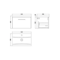 Arno Wall Mounted 1 Drawer Vanity Unit With Basin -Home Luxe Studio 30910312 alt09