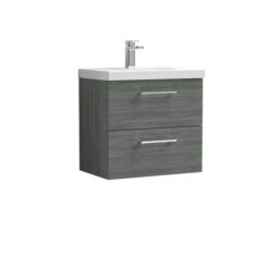 Arno Wall Mounted 2 Drawer Vanity Unit With Basin 41 Arno Wall Mounted 2 Drawer Vanity Unit With Basin -Home Luxe Studio 30910318