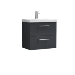 Arno Wall Mounted 2 Drawer Vanity Unit With Basin 39 Arno Wall Mounted 2 Drawer Vanity Unit With Basin -Home Luxe Studio 30910319