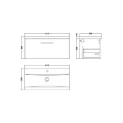 Arno Wall Mounted 1 Drawer Vanity Unit With Basin -Home Luxe Studio 30910322 alt09