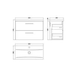 Arno Wall Mounted 2 Drawer Vanity Unit With Basin 36 Arno Wall Mounted 2 Drawer Vanity Unit With Basin -Home Luxe Studio 30910328 alt09