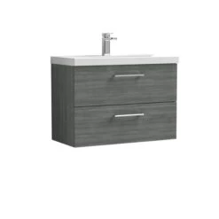 Arno Wall Mounted 2 Drawer Vanity Unit With Basin 26 Arno Wall Mounted 2 Drawer Vanity Unit With Basin -Home Luxe Studio 30910332