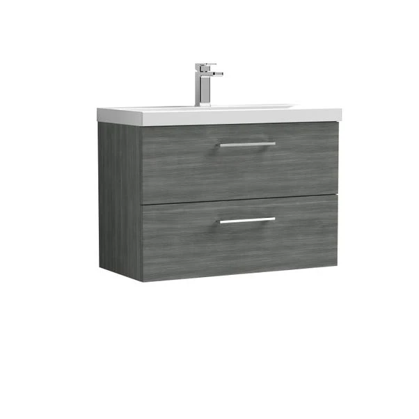 Arno Wall Mounted 2 Drawer Vanity Unit With Basin 7 Arno Wall Mounted 2 Drawer Vanity Unit With Basin - Image 5