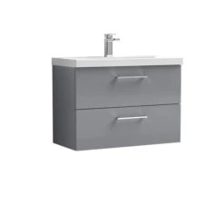 Arno Wall Mounted 2 Drawer Vanity Unit With Basin 24 Arno Wall Mounted 2 Drawer Vanity Unit With Basin -Home Luxe Studio 30910333