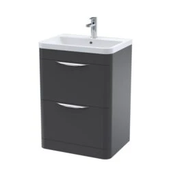 Parade Floor Standing 2 Drawer Vanity Unit With Polymarble Basin 12 Parade Floor Standing 2 Drawer Vanity Unit With Polymarble Basin -Home Luxe Studio 30910350