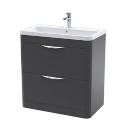 Parade Floor Standing 2 Drawer Vanity Unit With Polymarble Basin