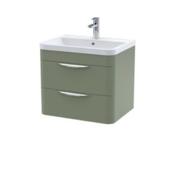 Parade Wall Mounted 2 Drawer Vanity Unit With Ceramic Basin -Home Luxe Studio 30910358