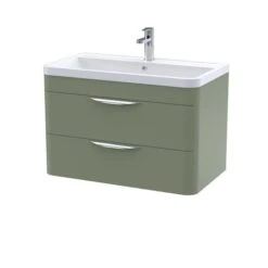 Parade Wall Mounted 2 Drawer Vanity Unit With Ceramic Basin -Home Luxe Studio 30910360