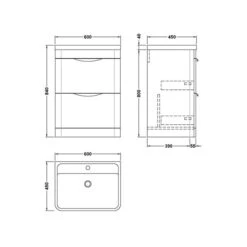 Parade Floor Standing 2 Drawer Vanity Unit With Ceramic Basin 13 Parade Floor Standing 2 Drawer Vanity Unit With Ceramic Basin -Home Luxe Studio 30910361 alt09