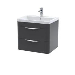 Parade Wall Mounted 2 Drawer Vanity Unit With Ceramic Basin -Home Luxe Studio 30910362