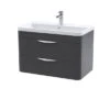 Parade Wall Mounted 2 Drawer Vanity Unit With Ceramic Basin -Home Luxe Studio 30910364