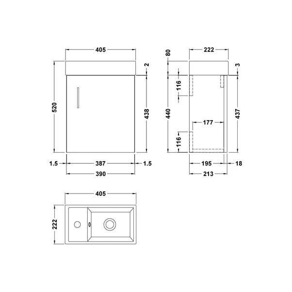 Vault Wall Mounted Vanity Unit With Basin 8 Vault Wall Mounted Vanity Unit With Basin - Image 6