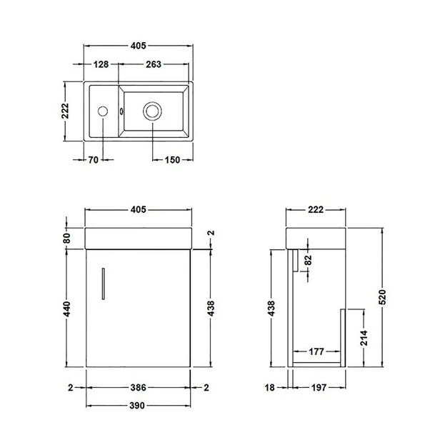 Vault Wall Mounted Vanity Unit With Basin 4 Vault Wall Mounted Vanity Unit With Basin - Image 2
