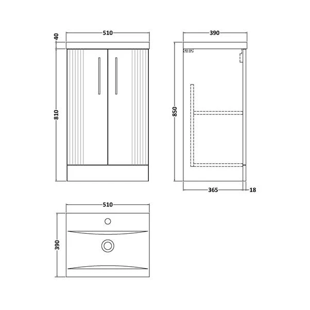 Deco Floor Standing 2 Door Vanity Unit With Basin 13 Deco Floor Standing 2 Door Vanity Unit With Basin - Image 11