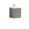 Deco Wall Mounted 2 Drawer Vanity Unit With Basin 1 Deco Wall Mounted 2 Drawer Vanity Unit With Basin -Home Luxe Studio 30910438